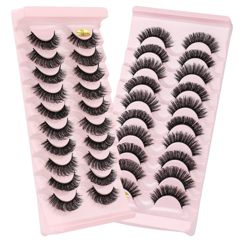 Set de Faux Cils 10 Paires – Du Naturel au Volume Russe